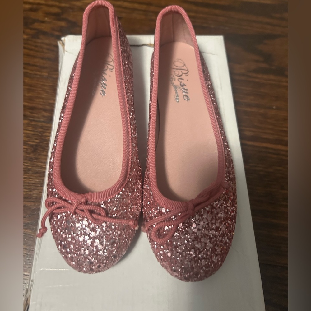Sparkly pink ballet flats